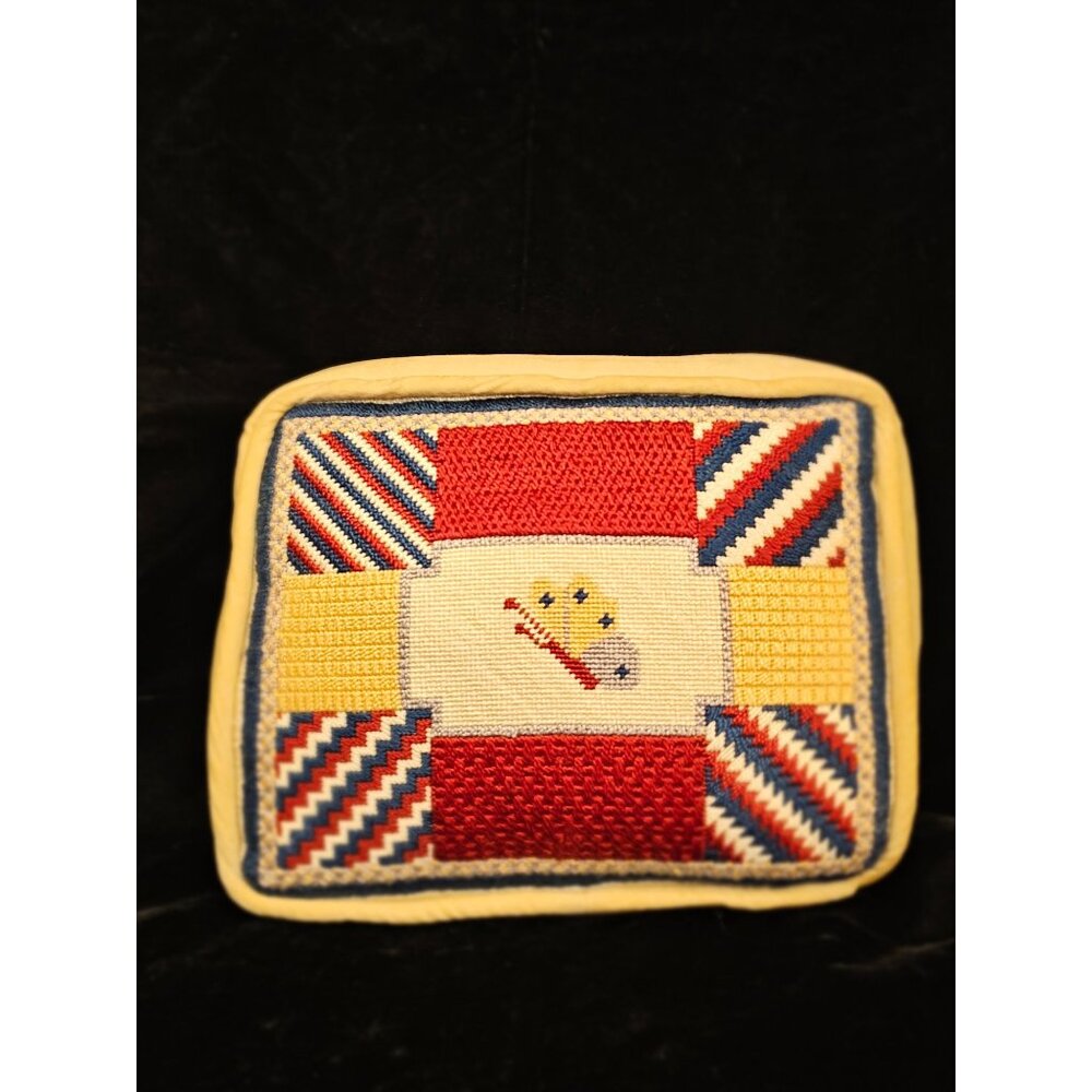 Vintage Small Needlepoint Pillow Cushion